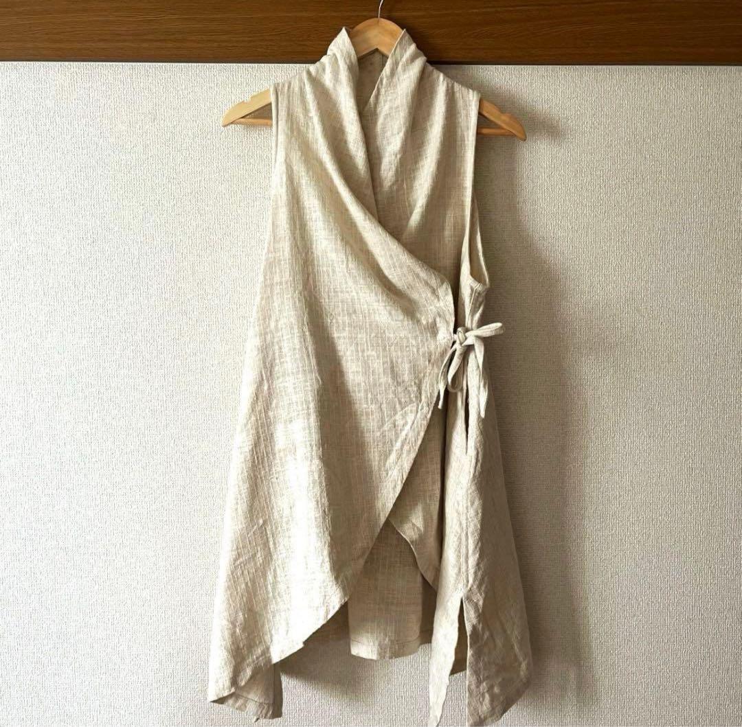 うさとの服　ussato ロングベスト　ジレ　 うさと　ヘンプ　コットン