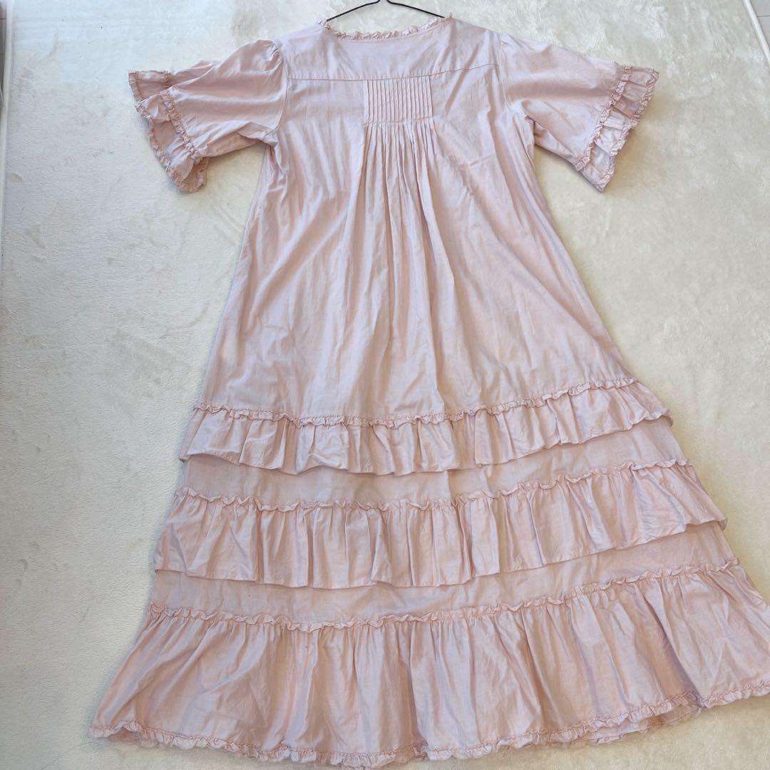 【美品】ピンクハウス　フリル段々ローン前開きワンピース