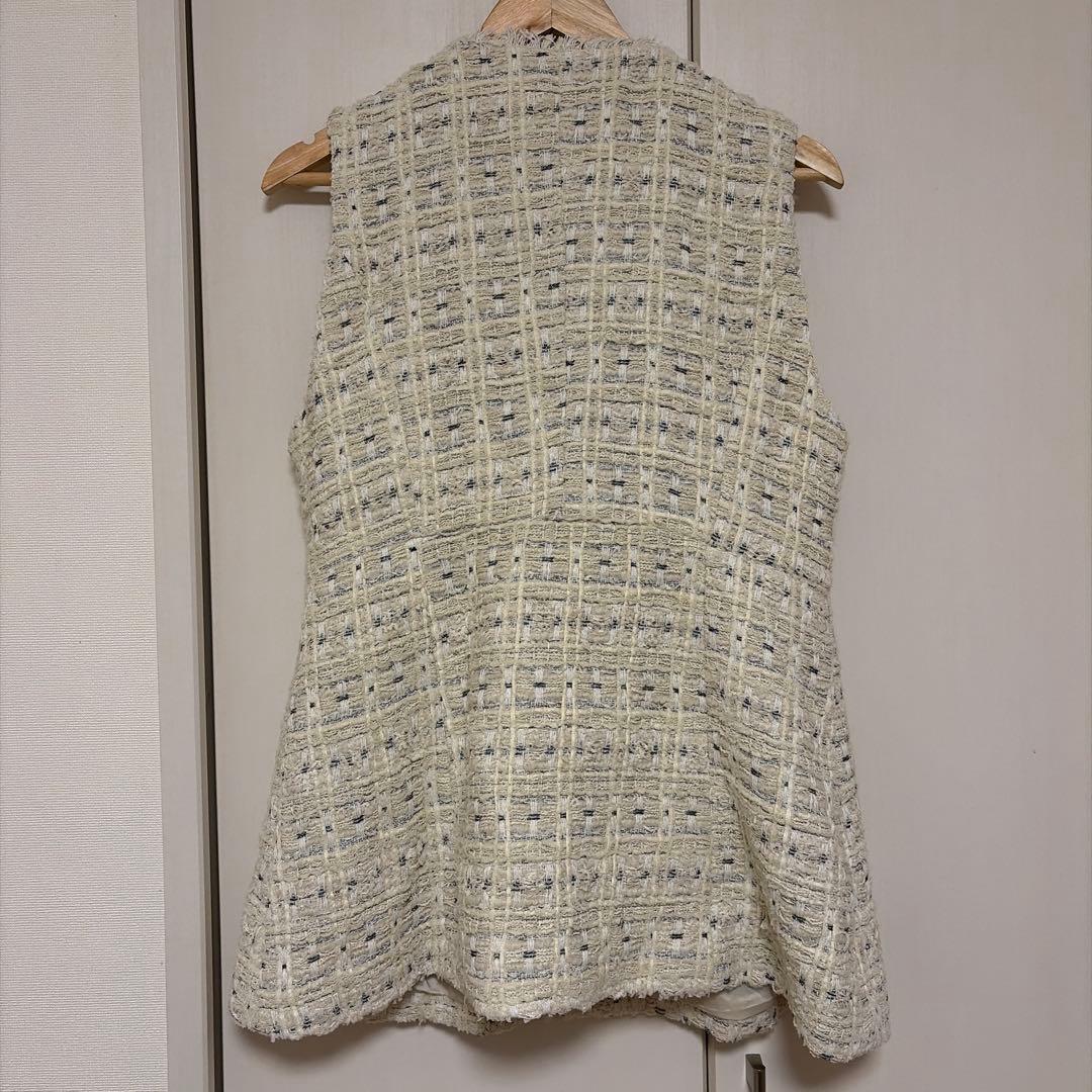 VIS ノーカラーツイードジレ　新品タグ付き