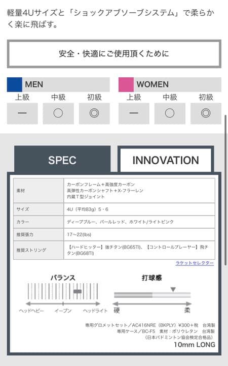 <初心者の方>ヨネックスバドミントンラケット