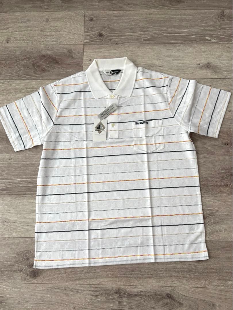 Black&White ポロシャツ ストライプ 半袖 新品未使用