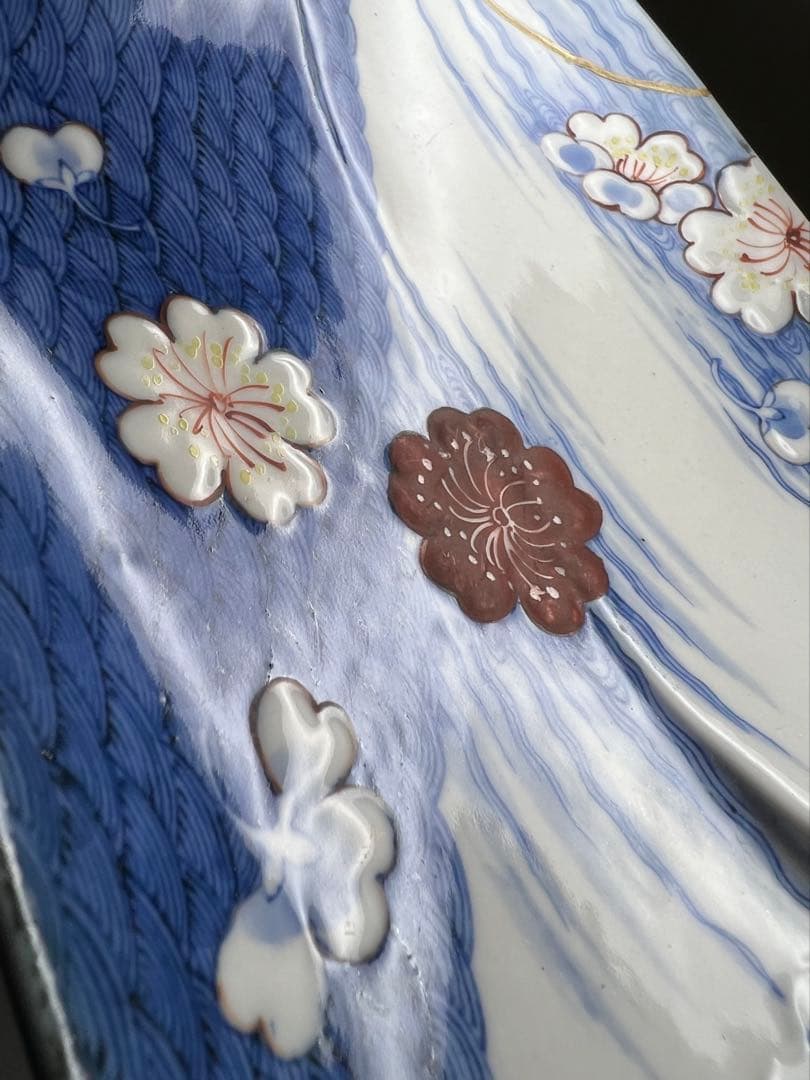 江戸中後期頃　古鍋島菱形皿　幅約22.5㎝　東Y8-0216②大