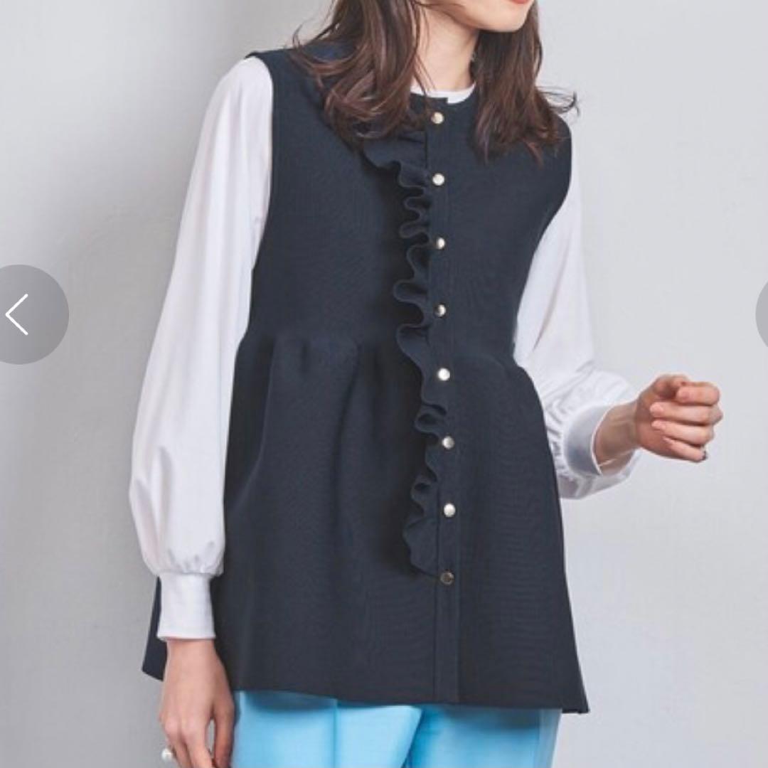 美品　UNITED ARROWS ユナイテッドアローズ　P フリル ニットベスト