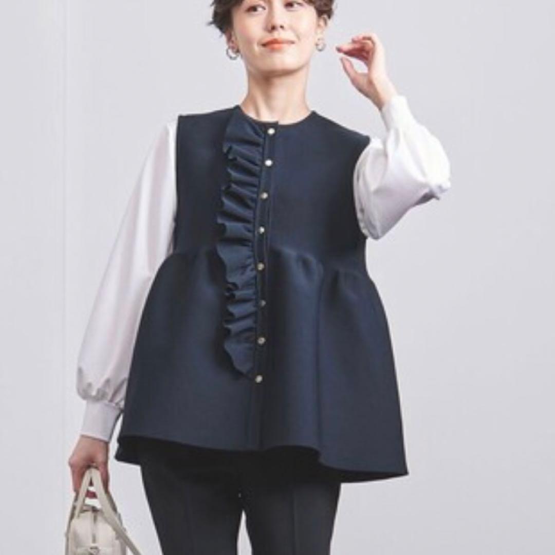 美品　UNITED ARROWS ユナイテッドアローズ　P フリル ニットベスト