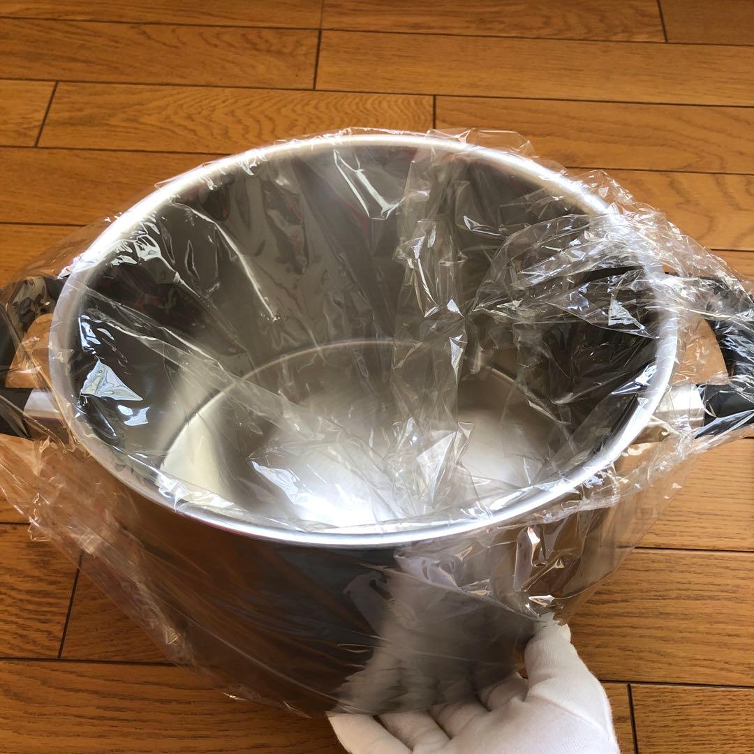 【商品　未使用】深型ステンレス両手鍋　25cm