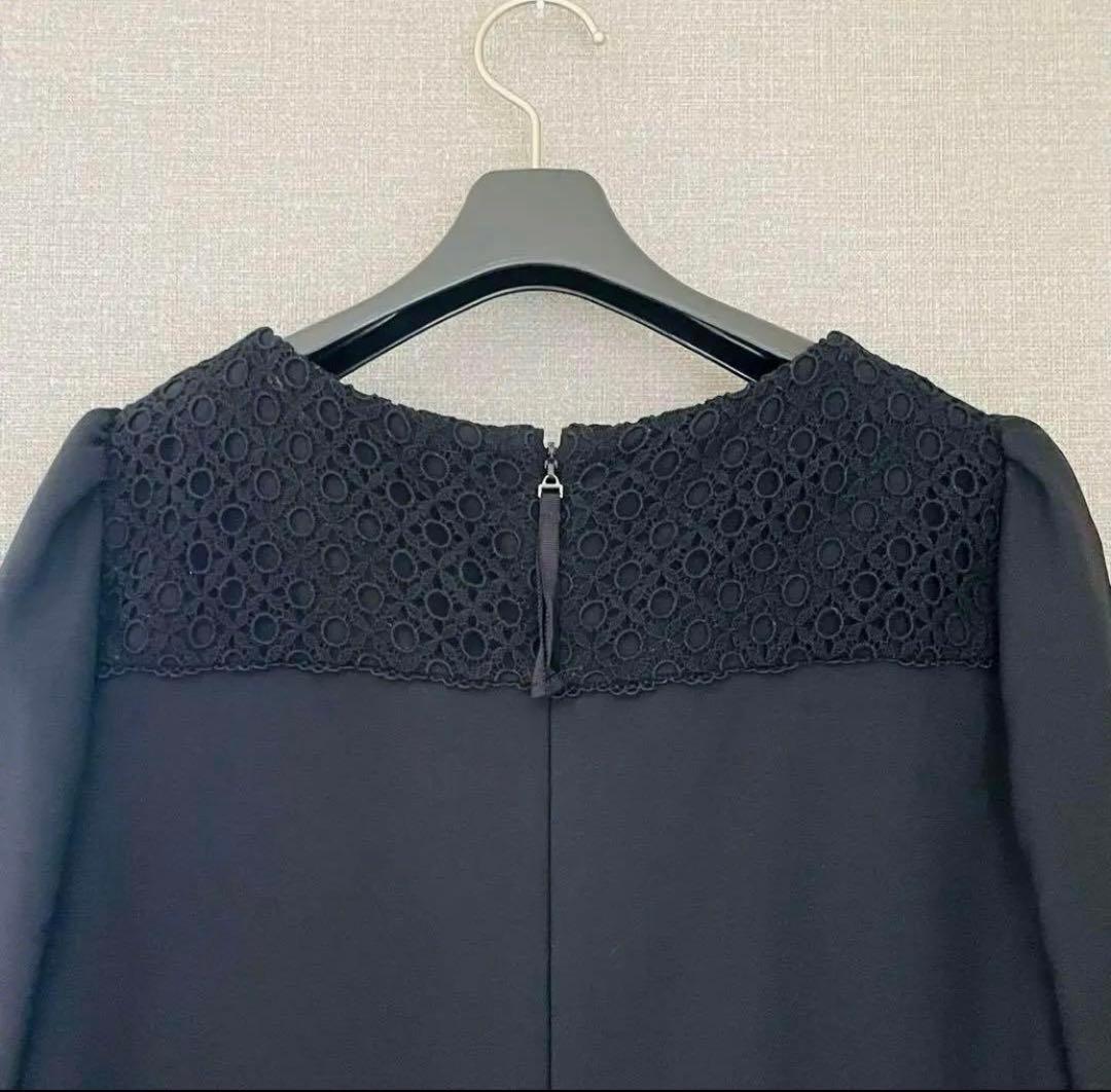 定価7.5万✨極美品トゥービーシック ラッセルレースワンピース プリーツ 黒 L