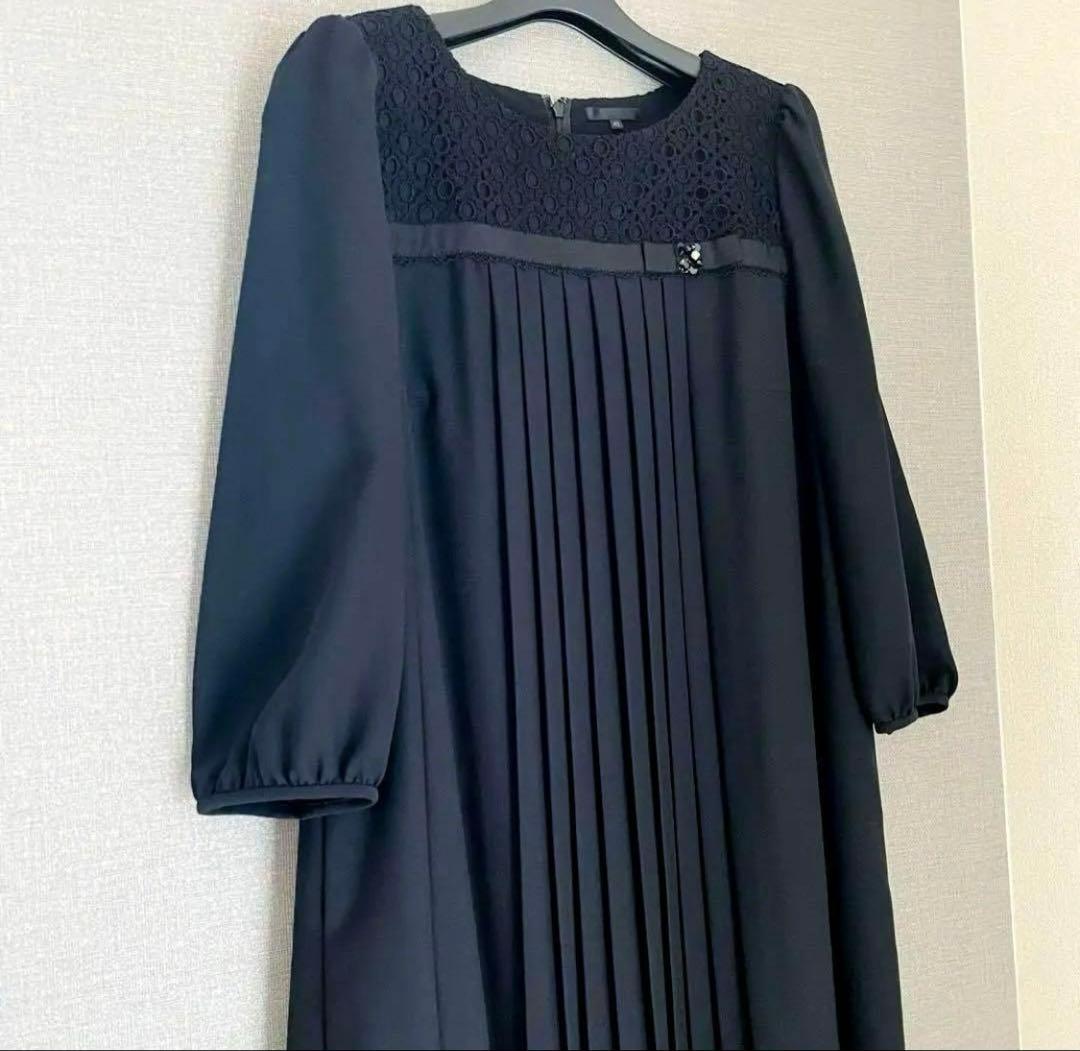 定価7.5万✨極美品トゥービーシック ラッセルレースワンピース プリーツ 黒 L