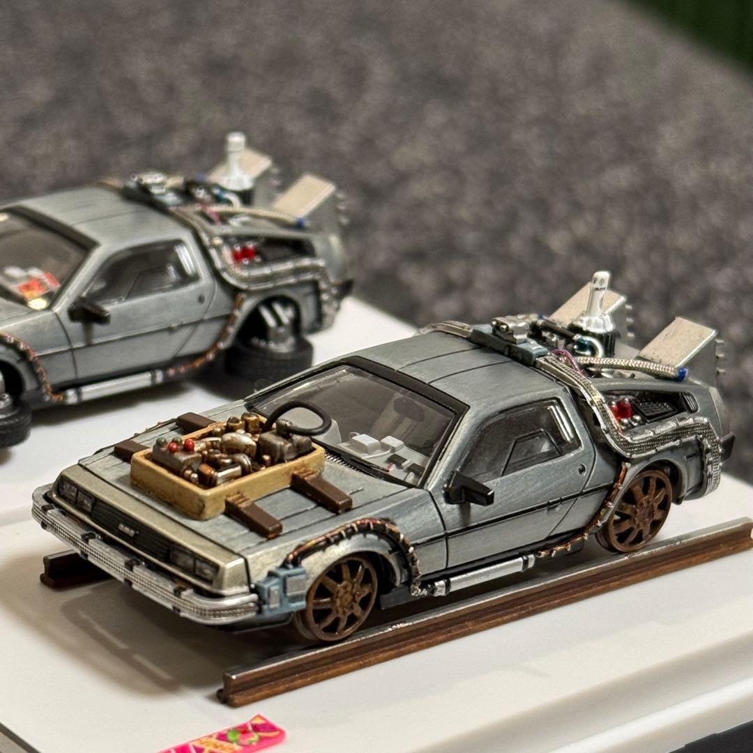 デロリアン ホバー&レール カスタム品 1/64 MJ　バックトゥザフューチャー