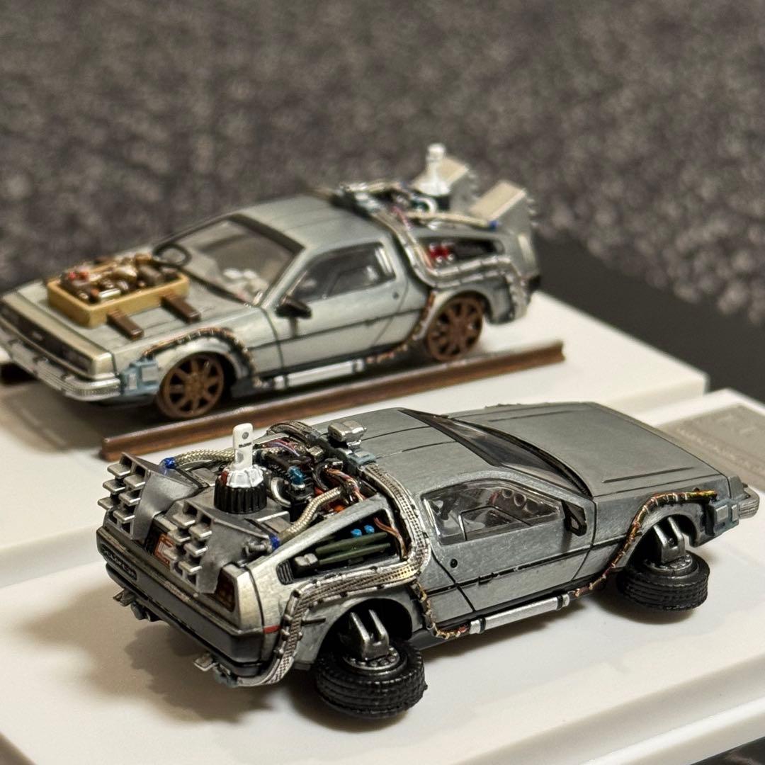 デロリアン ホバー&レール カスタム品 1/64 MJ　バックトゥザフューチャー