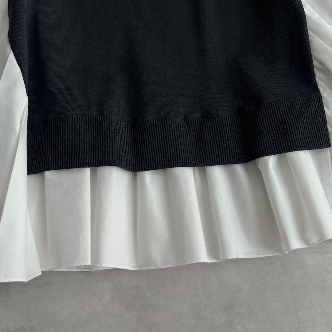 UNITED ARROWS プリーツ コンビ ニット ブラウス