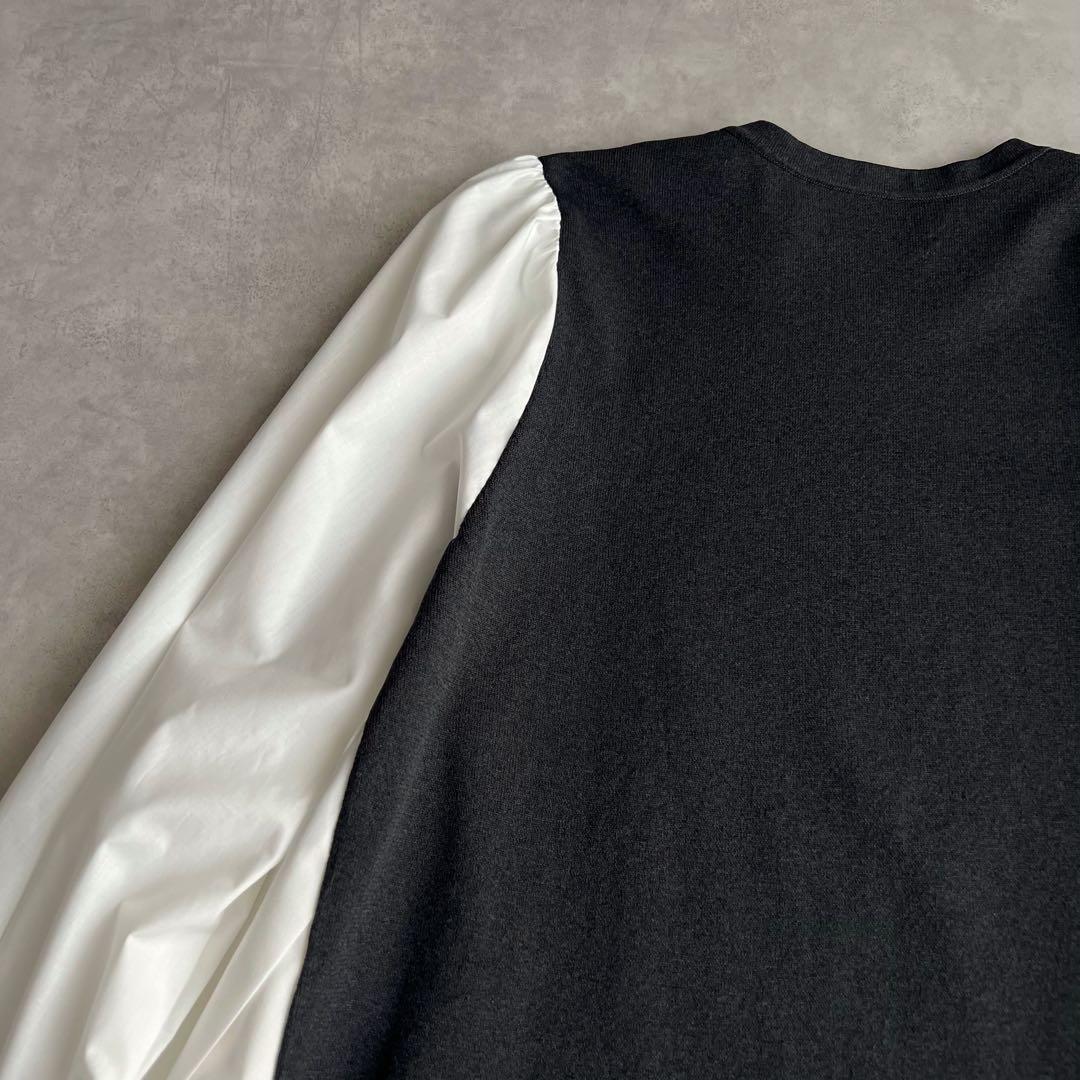 UNITED ARROWS プリーツ コンビ ニット ブラウス