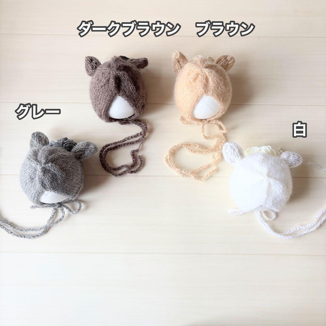 ブラウン♪馬帽子&ニューボーンフォト撮影衣装　午年　ウマボンネット　月齢フォト