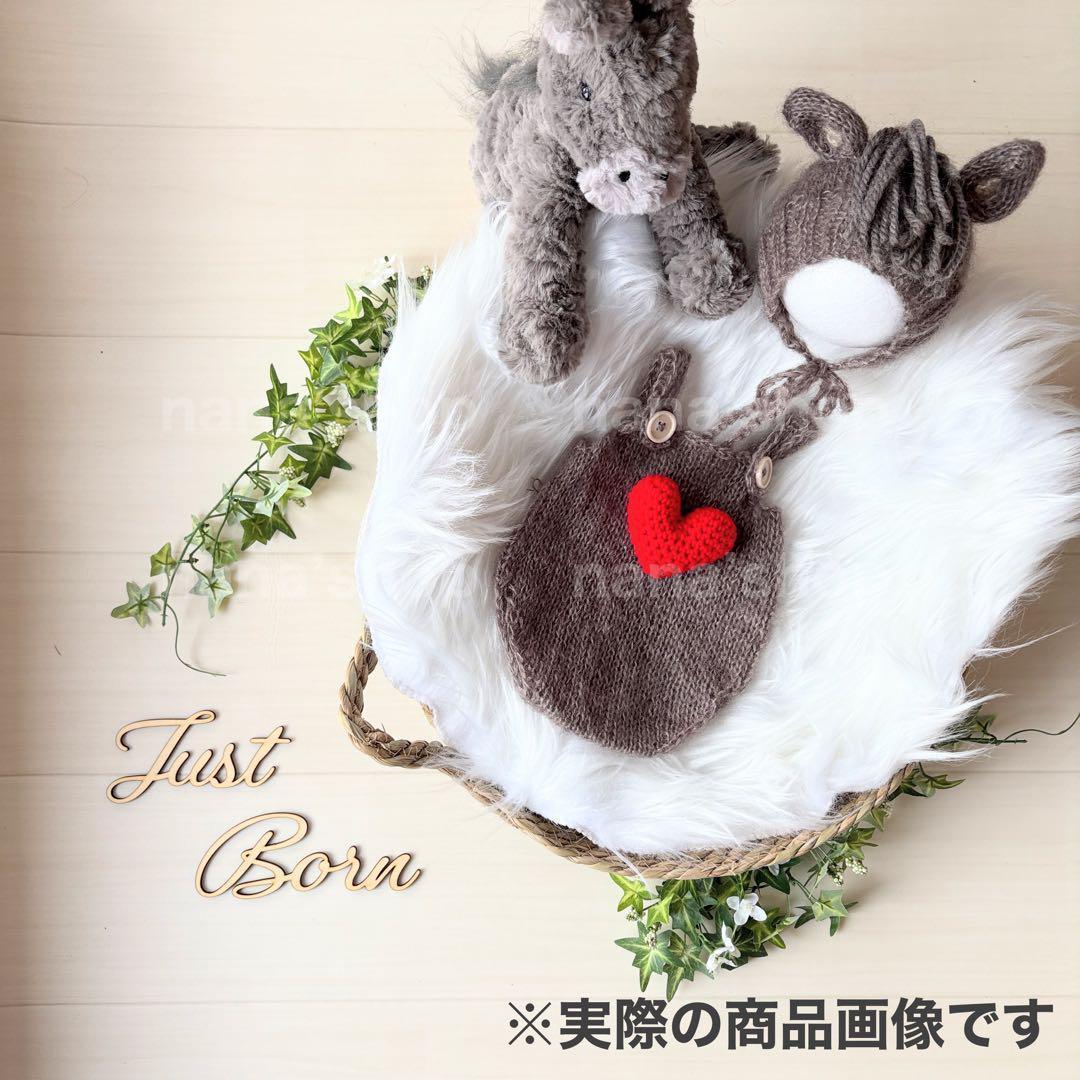 ブラウン♪馬帽子&ニューボーンフォト撮影衣装　午年　ウマボンネット　月齢フォト