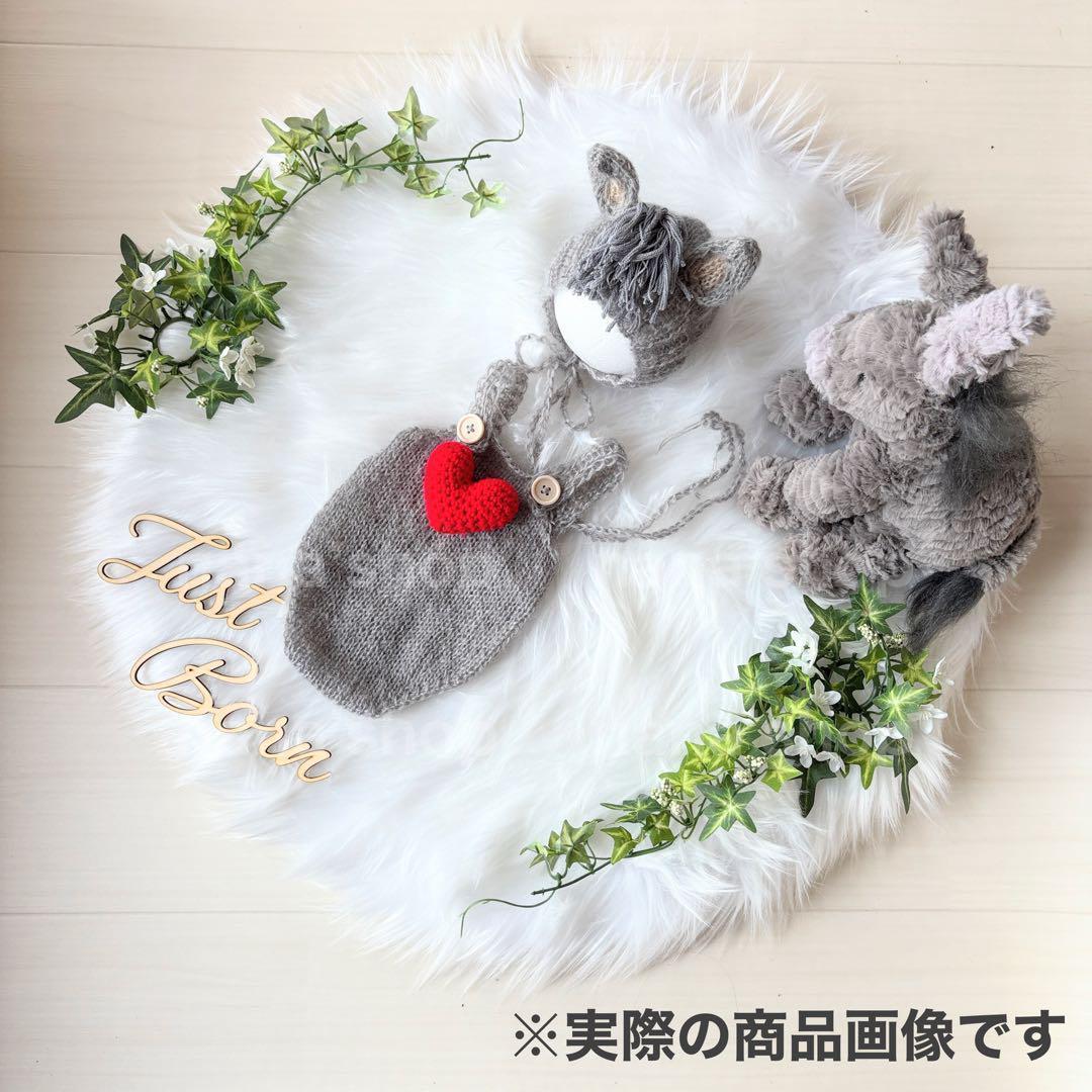 ブラウン♪馬帽子&ニューボーンフォト撮影衣装　午年　ウマボンネット　月齢フォト
