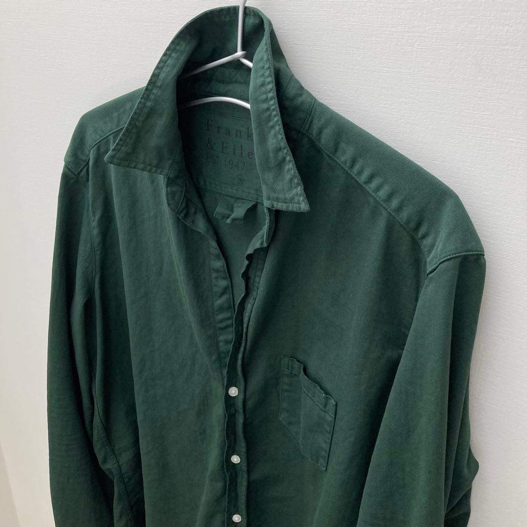 【完売品】フランクアンドアイリーン ストーンウォッシュ ダメージシャツ 緑♡