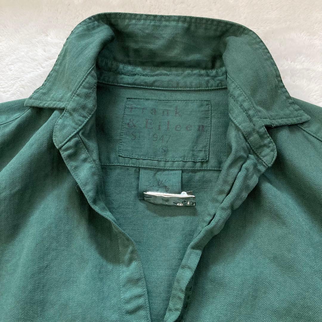【完売品】フランクアンドアイリーン ストーンウォッシュ ダメージシャツ 緑♡