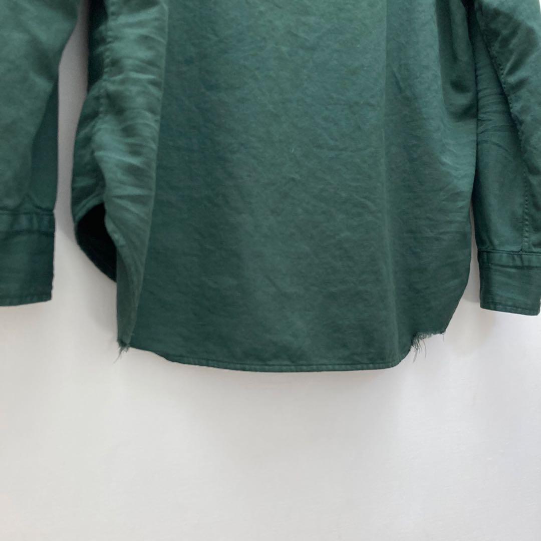 【完売品】フランクアンドアイリーン ストーンウォッシュ ダメージシャツ 緑♡