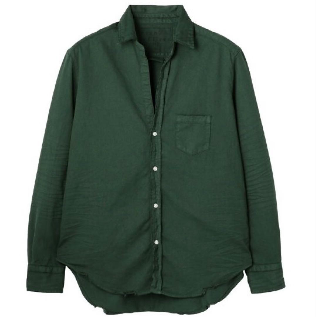 【完売品】フランクアンドアイリーン ストーンウォッシュ ダメージシャツ 緑♡
