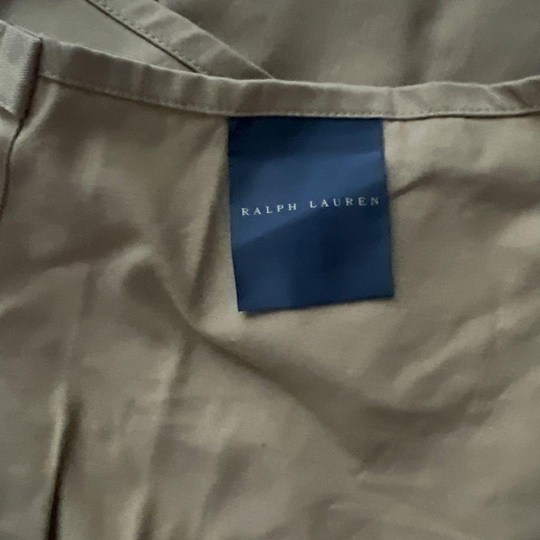 Ralph Laurenベージュ コットン エプロン ポロロゴ付き
