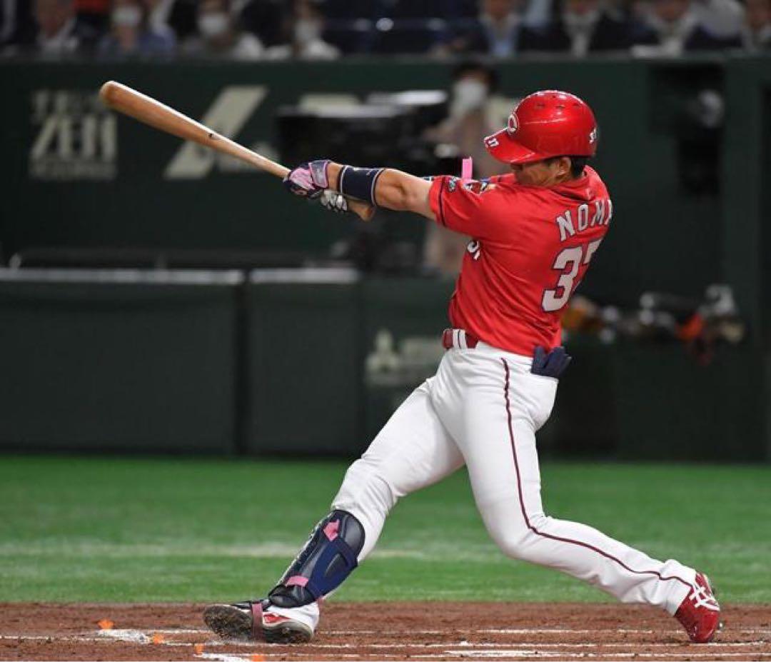 広島カープ　野間峻祥 #37　バット NPBマーク 支給品　実使用