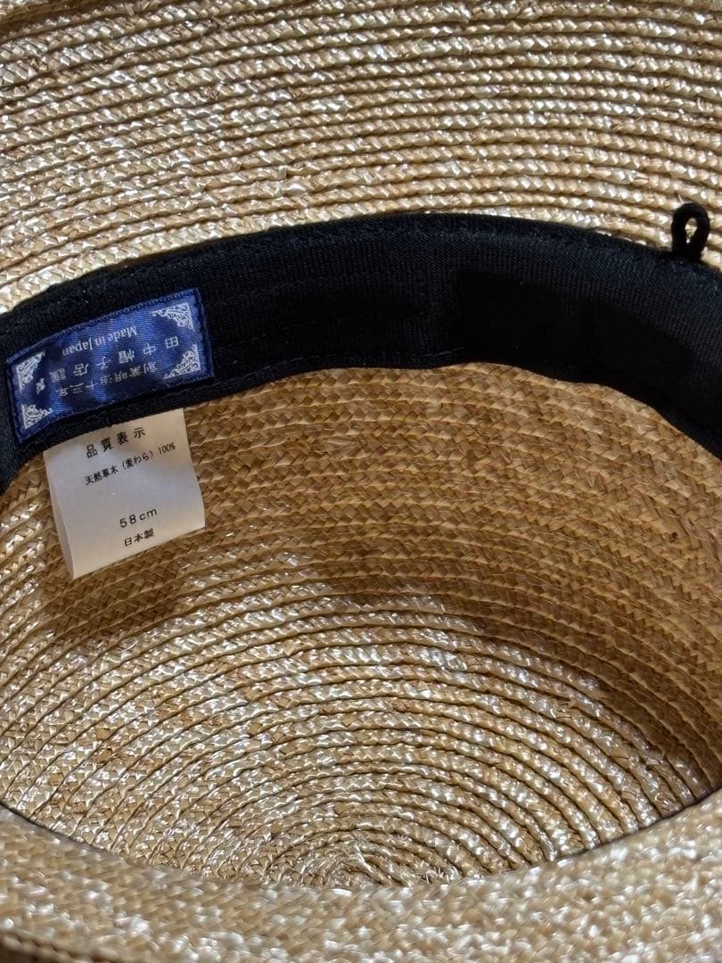 ⭐︎美品⭐︎ 田中帽子店 麦わら帽子 カサブランカ ブラック　58cm