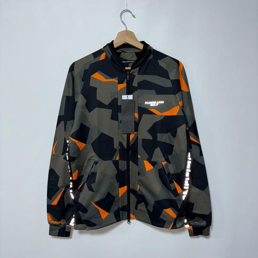 ラッセルノ ゴルフ リフレクター ロゴ ジップアップ ジャケット カモ 2XL