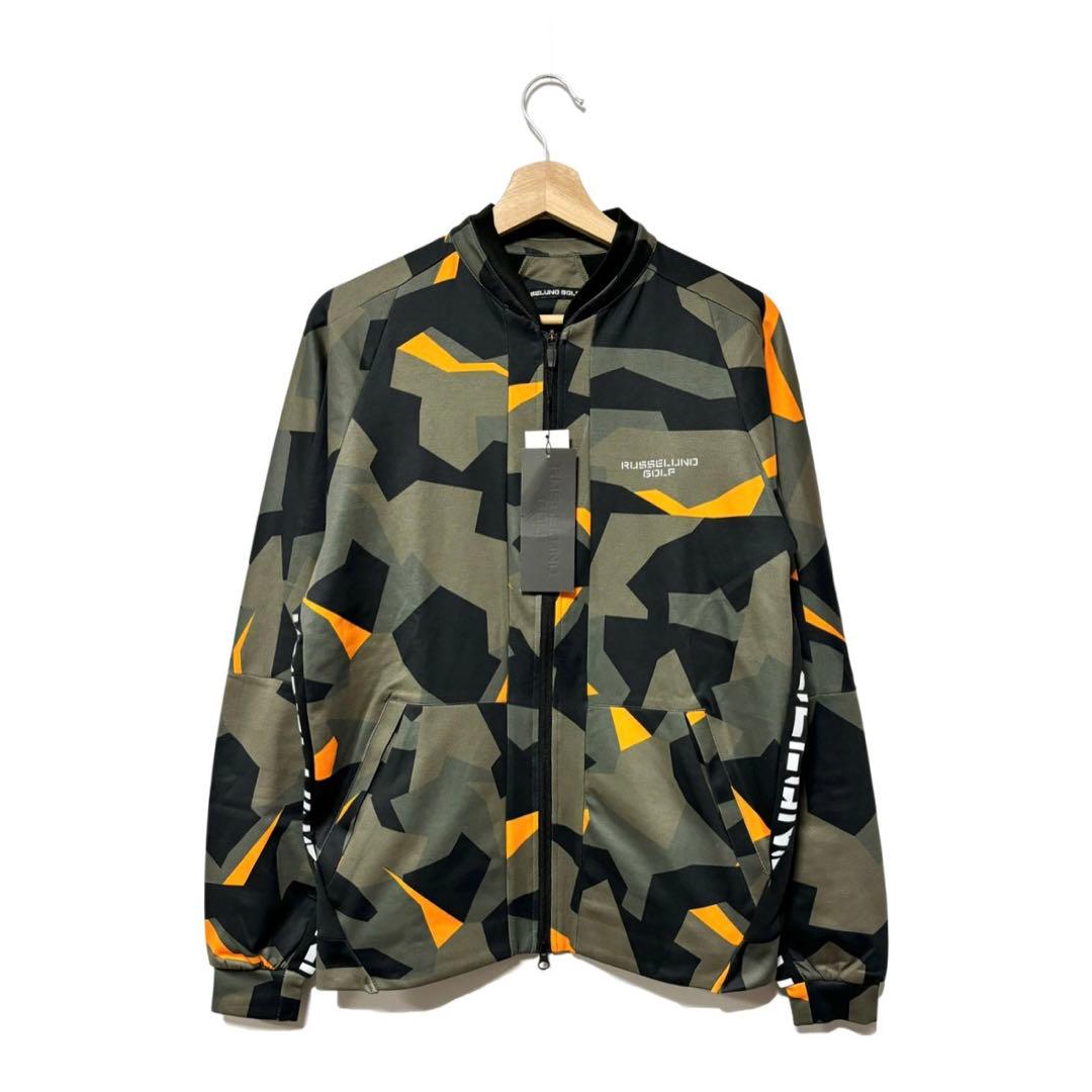 ラッセルノ ゴルフ リフレクター ロゴ ジップアップ ジャケット カモ 2XL