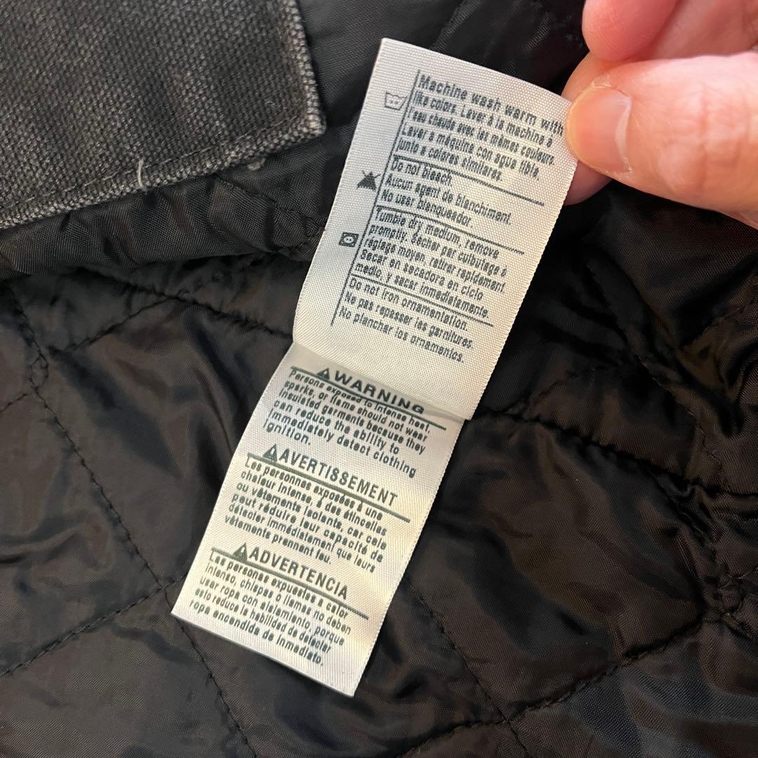 【p9】00s Carhartt ダックフーデッドベスト ブラック メキシコ製