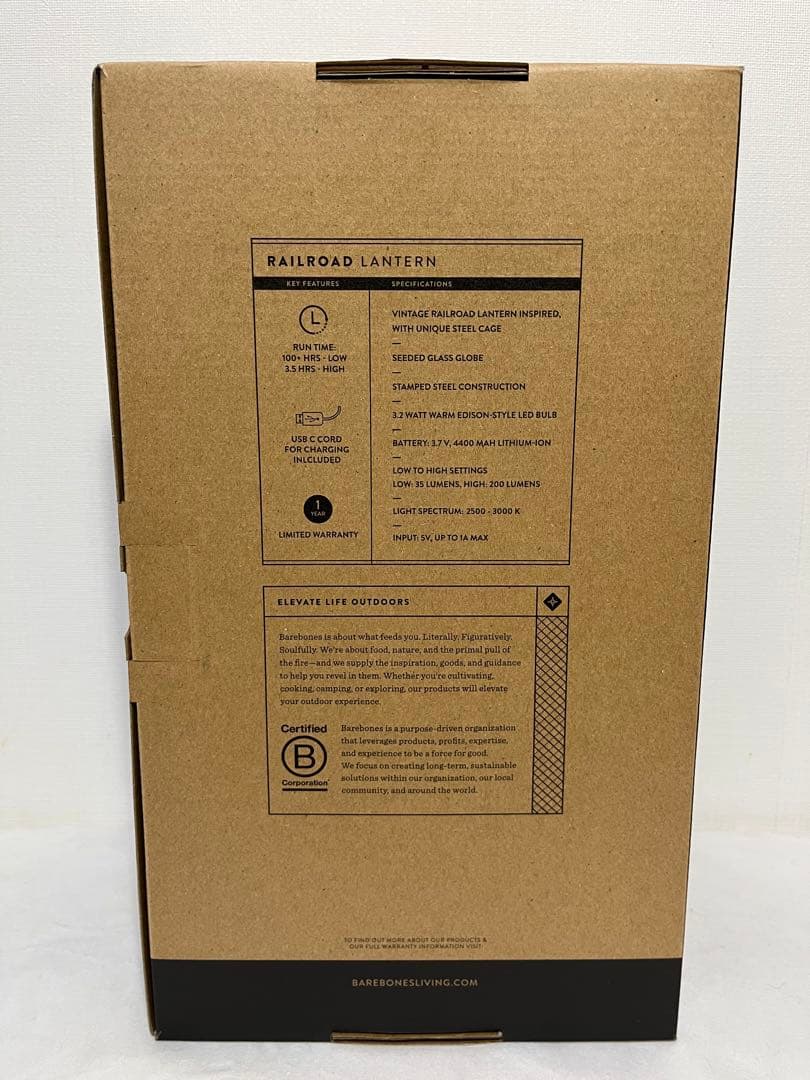 ［新品］BAREBONES レイルロードランタンLED アンティークブロンズ
