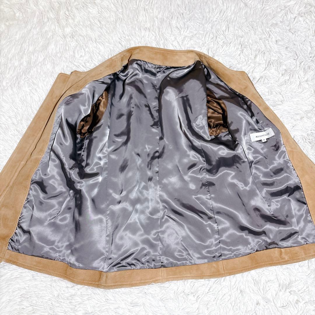 ABAHOUSE ゴート スエード ノーカラー レザージャケット 2 キャメル