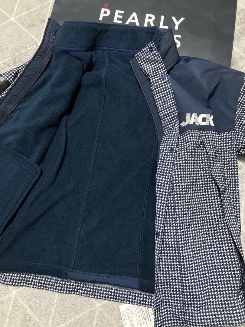 新品 ジャックバニー ラミネートタフタ+フリース 3WAYブルゾン(4)M/紺