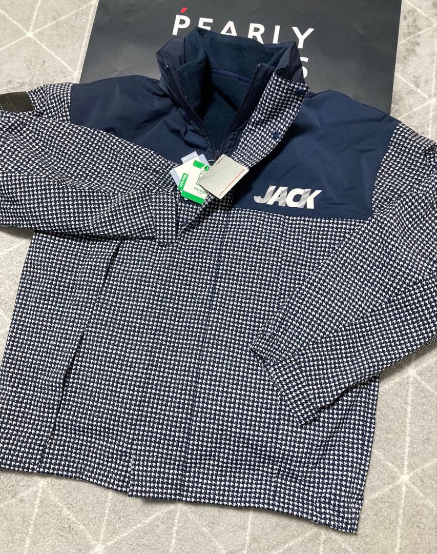 新品 ジャックバニー ラミネートタフタ+フリース 3WAYブルゾン(4)M/紺