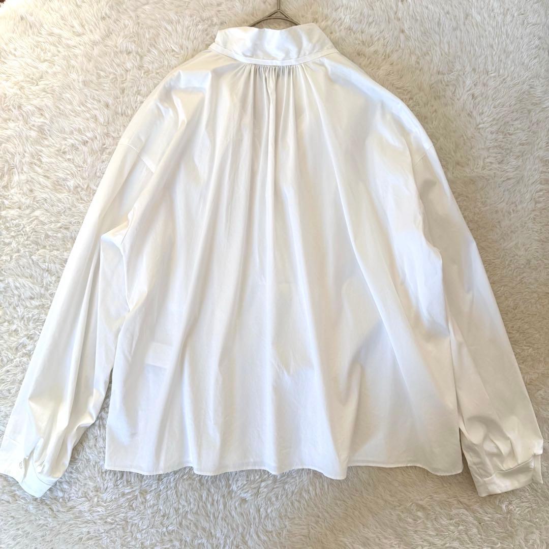 トゥモローランドコレクション　コットン混　シャツ　ブラウス　ギャザー　M