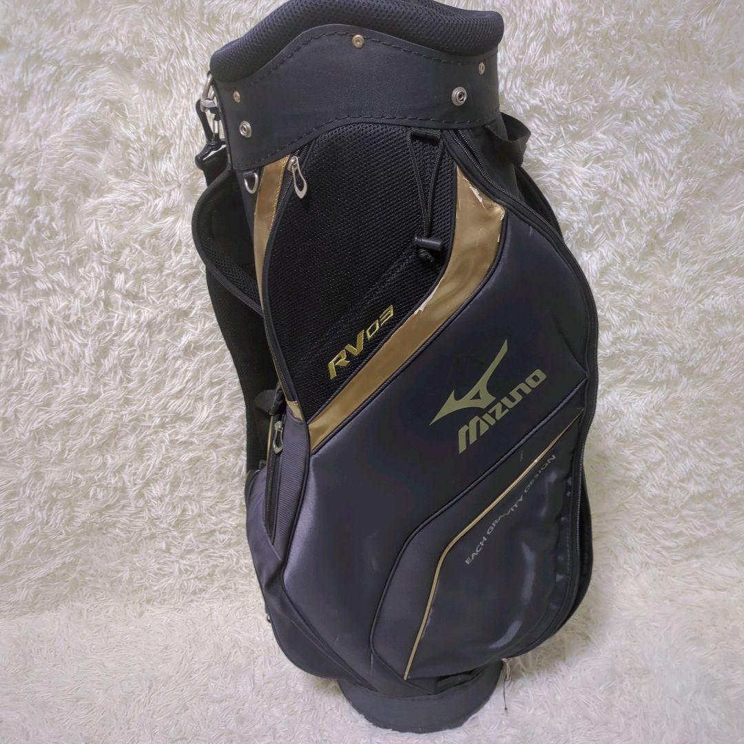 Mizuno RV03ゴルフバッグ 黒/金 初心者用 大容量