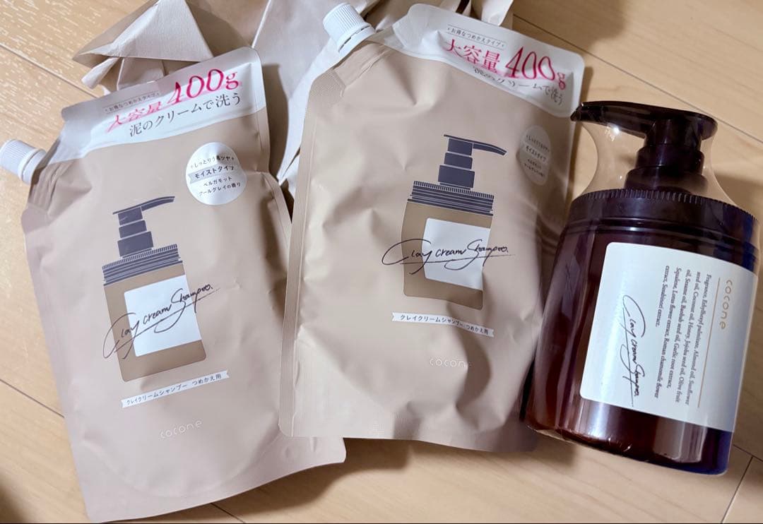 m*k様 ココネ　cocone クレイクリームシャンプー ポンプ式 詰め替え２つ