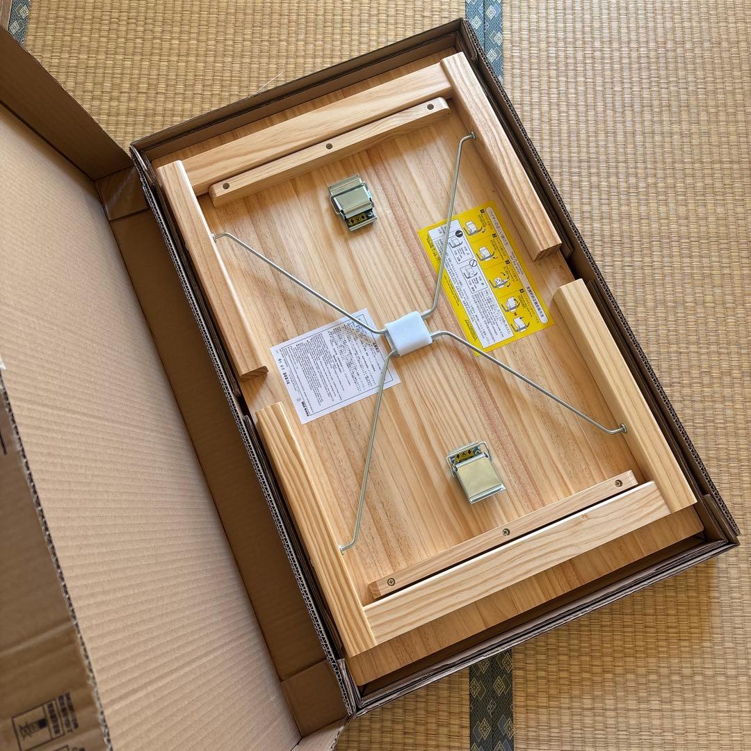 無印良品パイン材ローテーブル折りたたみ式W80×D50×H35cm 25年製