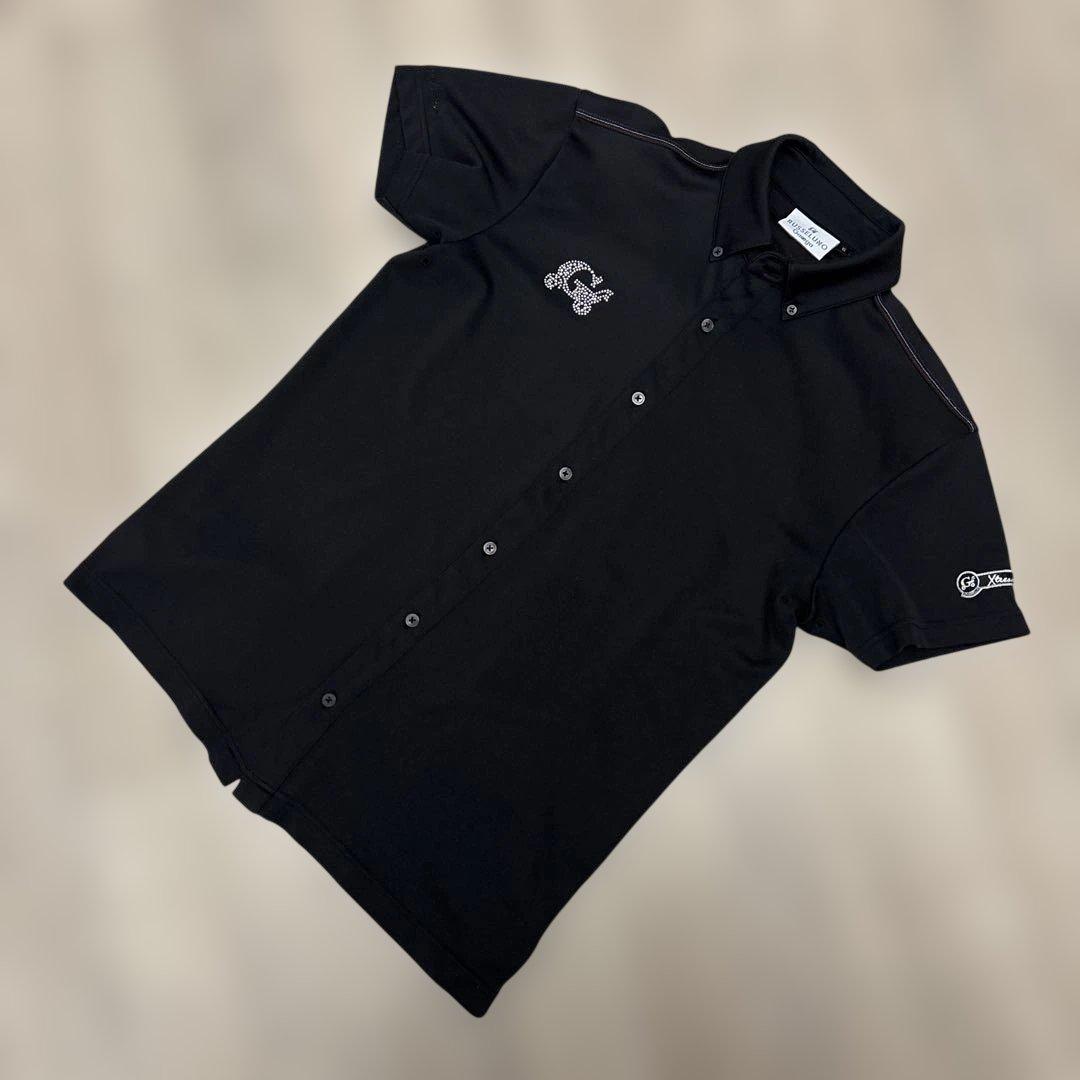 【極美品】ラッセルノ ボタンダウンシャツ サイズ5(L 相当）スタッズ 黒