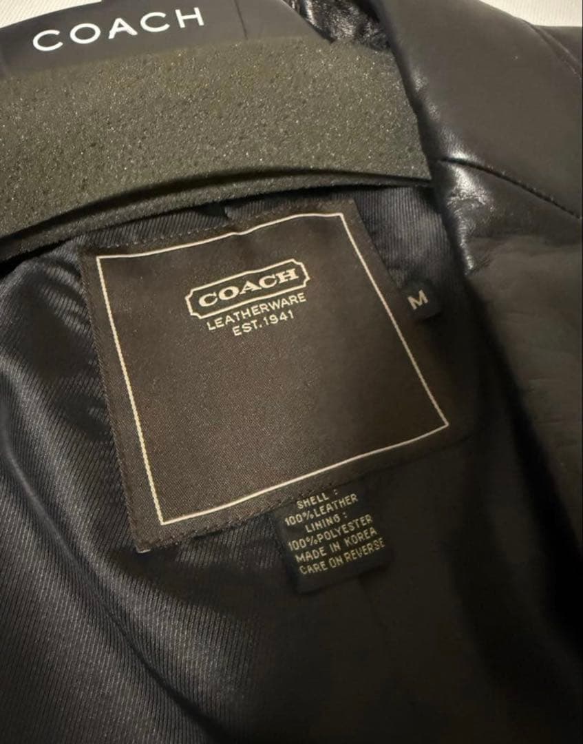 COACH 黒 レザー ジャケット M