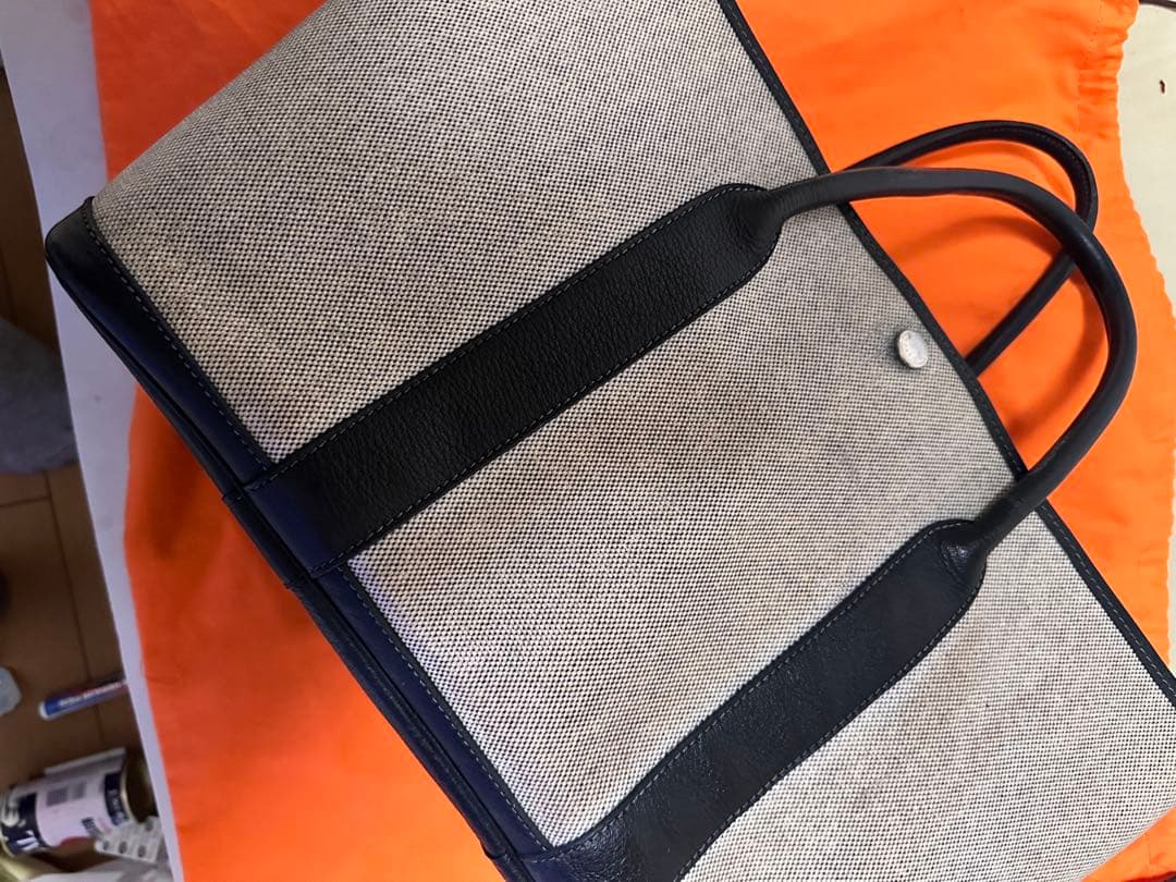 HERMES エルメス ガーデンパーティーベージュ/ブラック　良品