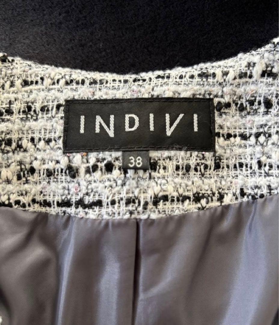【美品】INDIV （インディヴィ）　ツイードジレ＆ボウタイブラウス　2点セット