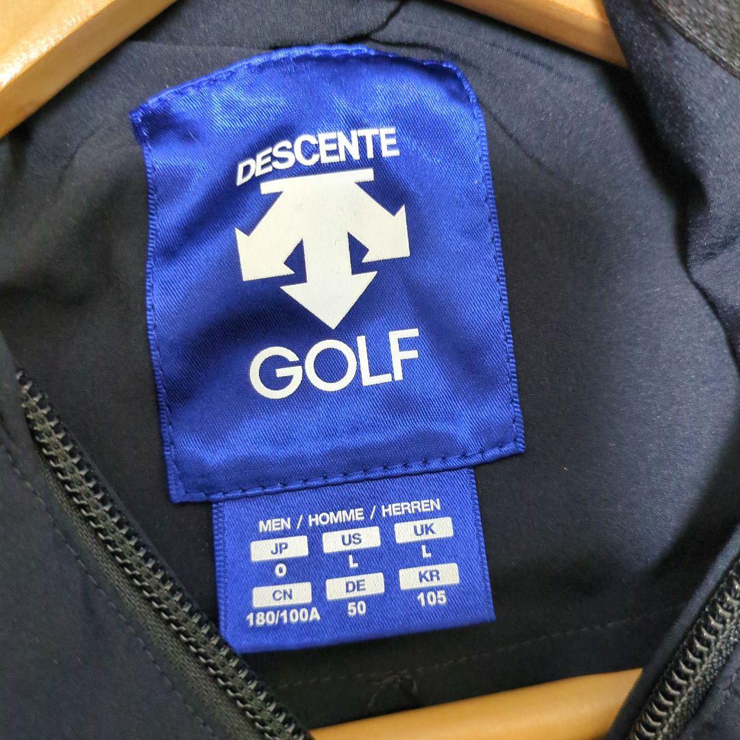 DESCENTE デサントゴルフ ジップアップジャケット 黒 白 XL