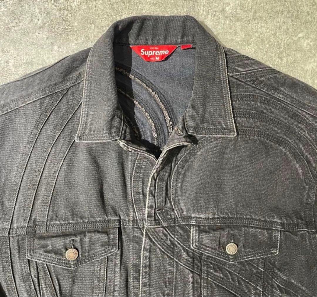 Supreme S Logo Denim Trucker Jacket 黒