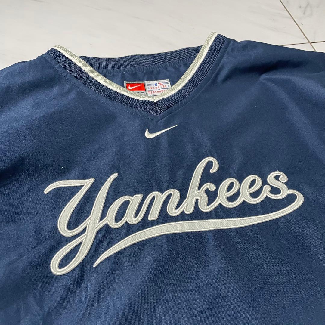 XL Yankees NIKE プルオーバー ナイロンジャケット 刺繍 ネイビー