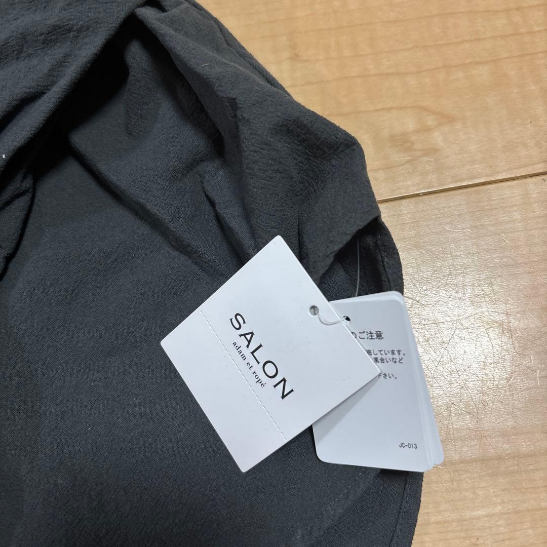SALON adam et ropé バックリボンフリルカラーコットンブラウス
