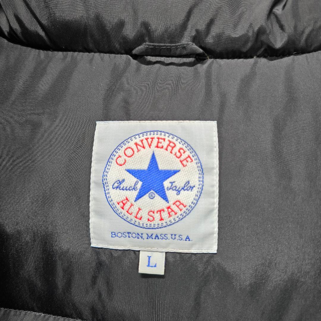 CONVERSE　ヴィンテージ　肉厚　ダウンベスト　L　90s　ブラック　古着