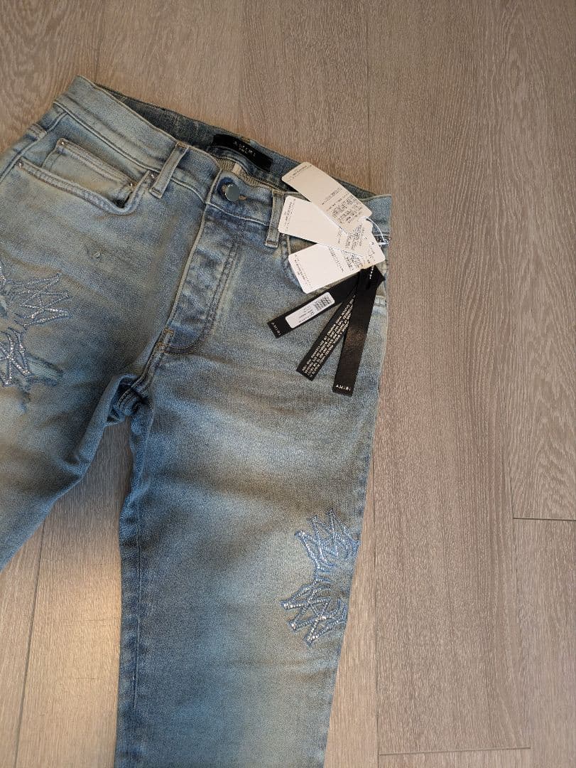 AMIRI　ラインストーン スキニーデニムパンツ　29
