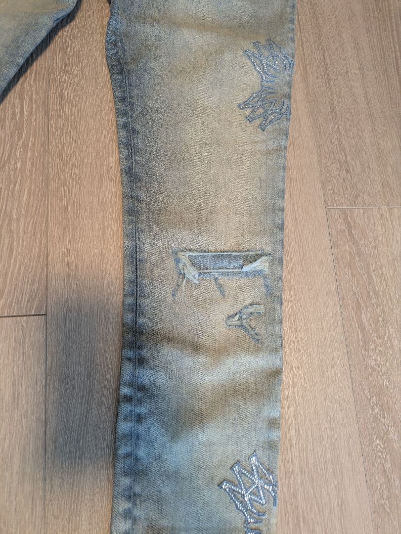 AMIRI　ラインストーン スキニーデニムパンツ　29