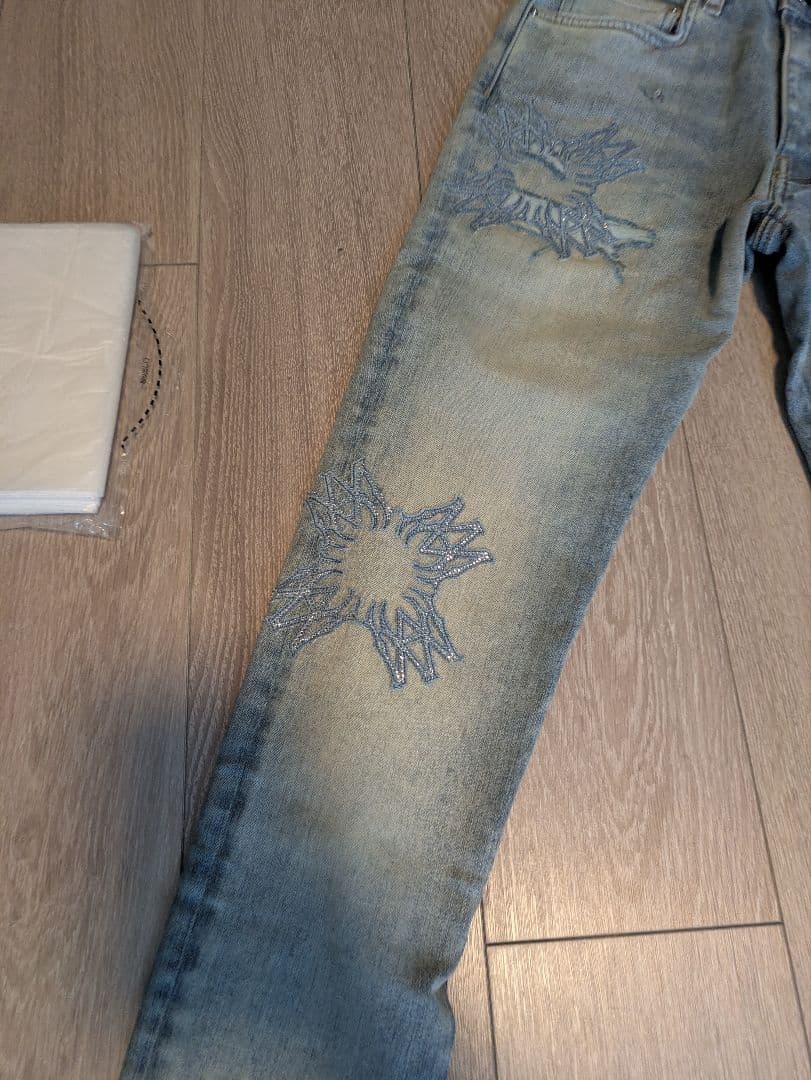 AMIRI　ラインストーン スキニーデニムパンツ　29