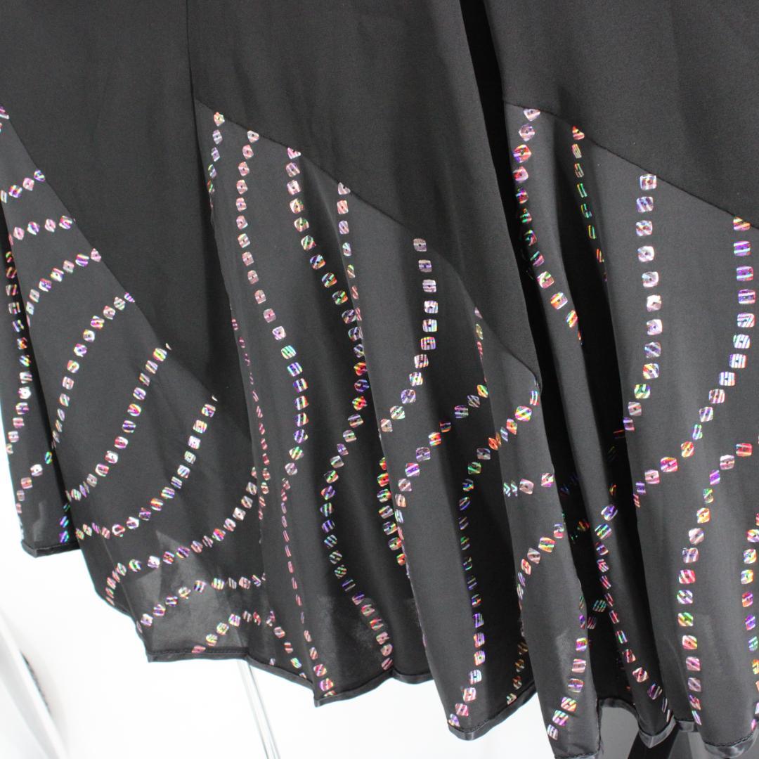 【美品 日本製社交ダンス衣装】ワンピース ドレス SEKINE 黒 シンプル