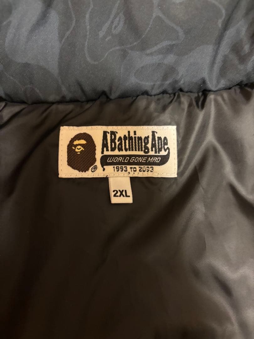 A BATHING APE 迷彩柄 ダウンベスト 2XL